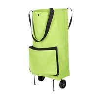 Foldable Multifunction Shopping Trolley Bag with Wheels    Wheels Reusable Reusable  Green Storage Bag  Water Proof